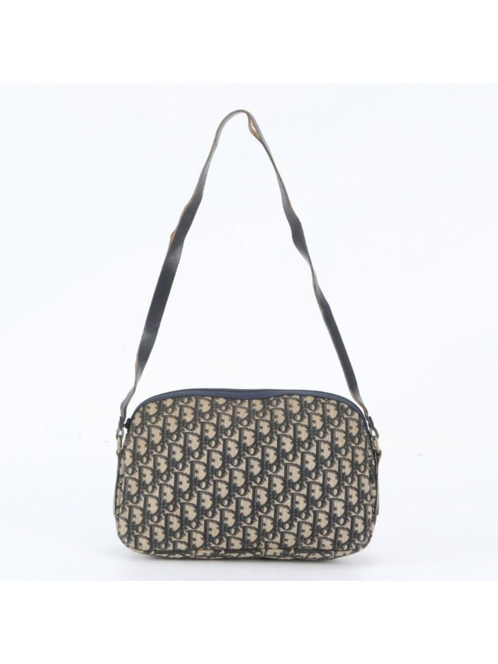 Dior Trotter Leather Shoulder Bag Navy